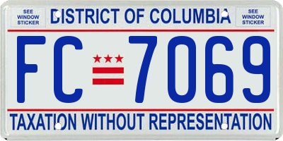 DC license plate FC7069