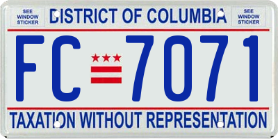 DC license plate FC7071