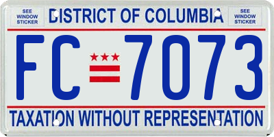 DC license plate FC7073