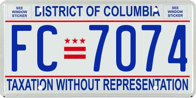 DC license plate FC7074