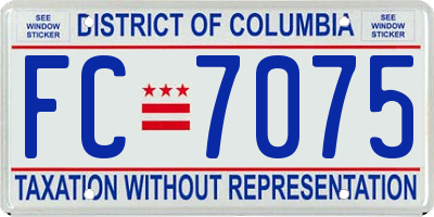 DC license plate FC7075