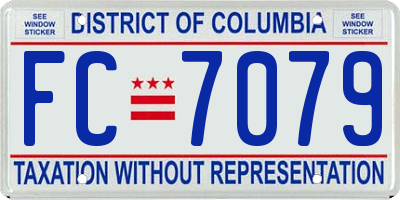 DC license plate FC7079