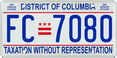 DC license plate FC7080