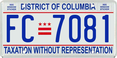 DC license plate FC7081