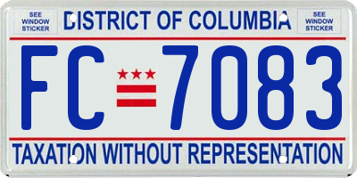 DC license plate FC7083