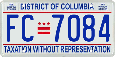 DC license plate FC7084