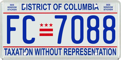 DC license plate FC7088