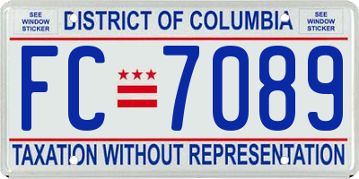 DC license plate FC7089