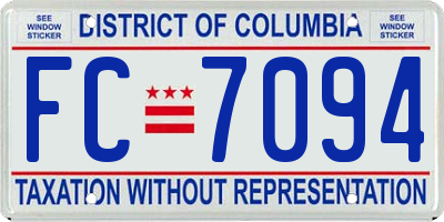 DC license plate FC7094