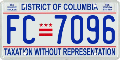 DC license plate FC7096