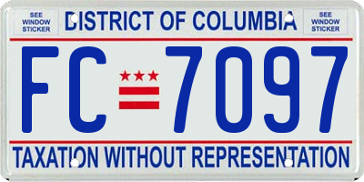 DC license plate FC7097