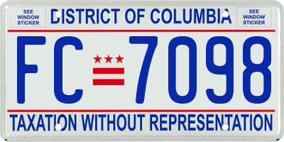 DC license plate FC7098