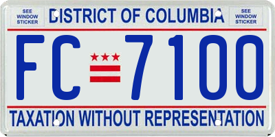 DC license plate FC7100