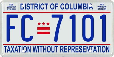 DC license plate FC7101