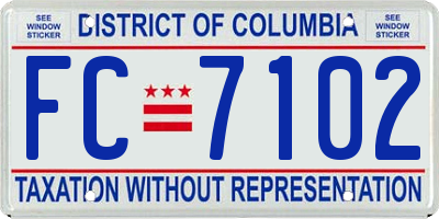 DC license plate FC7102