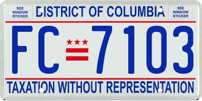 DC license plate FC7103