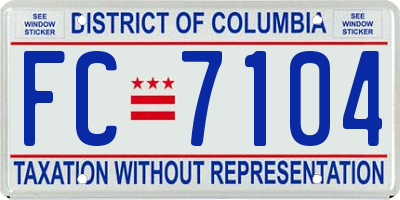 DC license plate FC7104