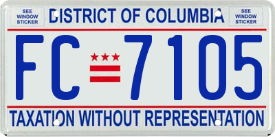 DC license plate FC7105