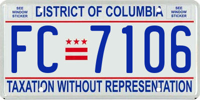 DC license plate FC7106