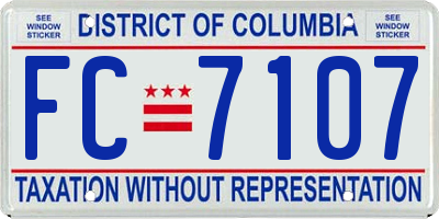 DC license plate FC7107