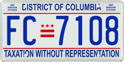 DC license plate FC7108