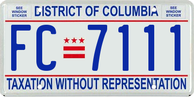 DC license plate FC7111