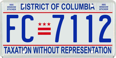 DC license plate FC7112