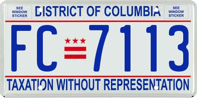 DC license plate FC7113