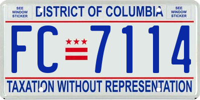 DC license plate FC7114