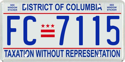 DC license plate FC7115