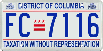 DC license plate FC7116