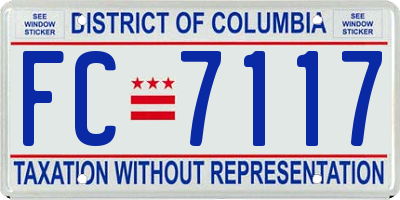 DC license plate FC7117