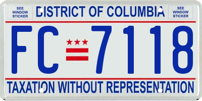 DC license plate FC7118