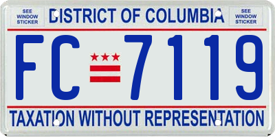 DC license plate FC7119