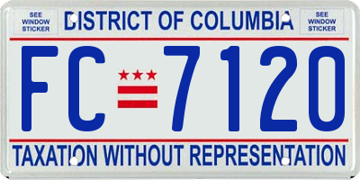 DC license plate FC7120