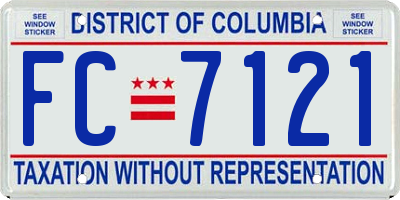 DC license plate FC7121