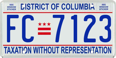 DC license plate FC7123