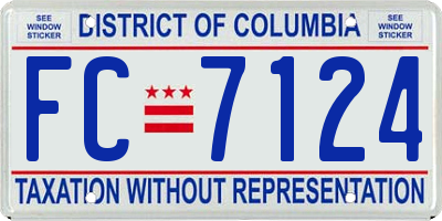 DC license plate FC7124