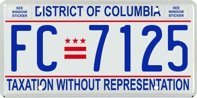 DC license plate FC7125