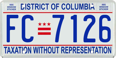 DC license plate FC7126