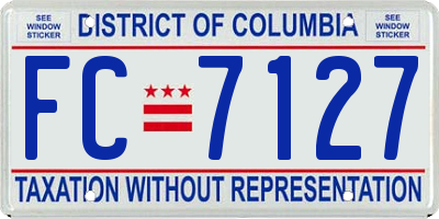 DC license plate FC7127