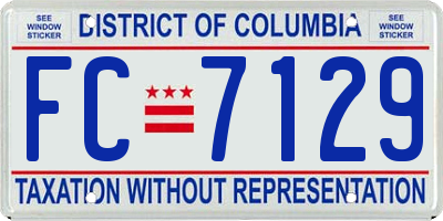 DC license plate FC7129