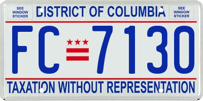 DC license plate FC7130