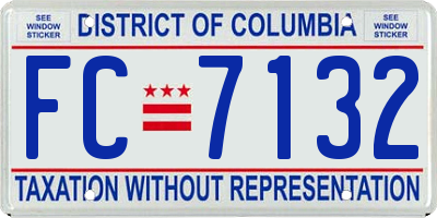 DC license plate FC7132