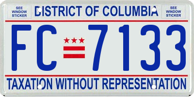 DC license plate FC7133