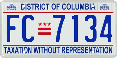 DC license plate FC7134