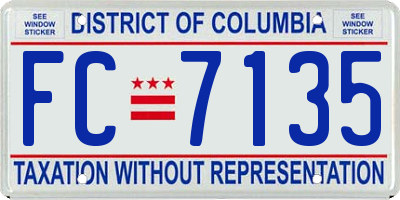 DC license plate FC7135