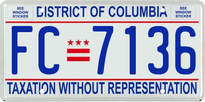 DC license plate FC7136