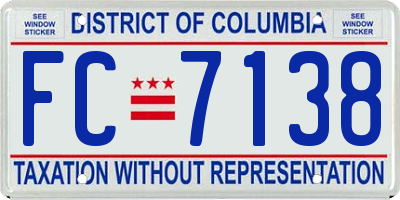 DC license plate FC7138