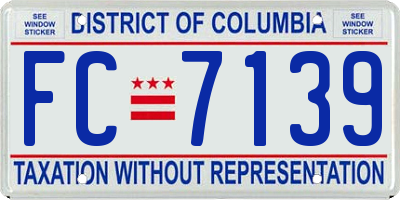 DC license plate FC7139